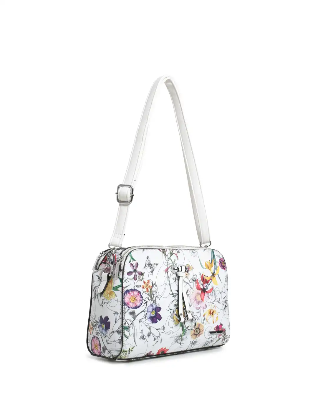 Τσαντάκι χειρός με λουλούδια WH8005 – Ασπρο