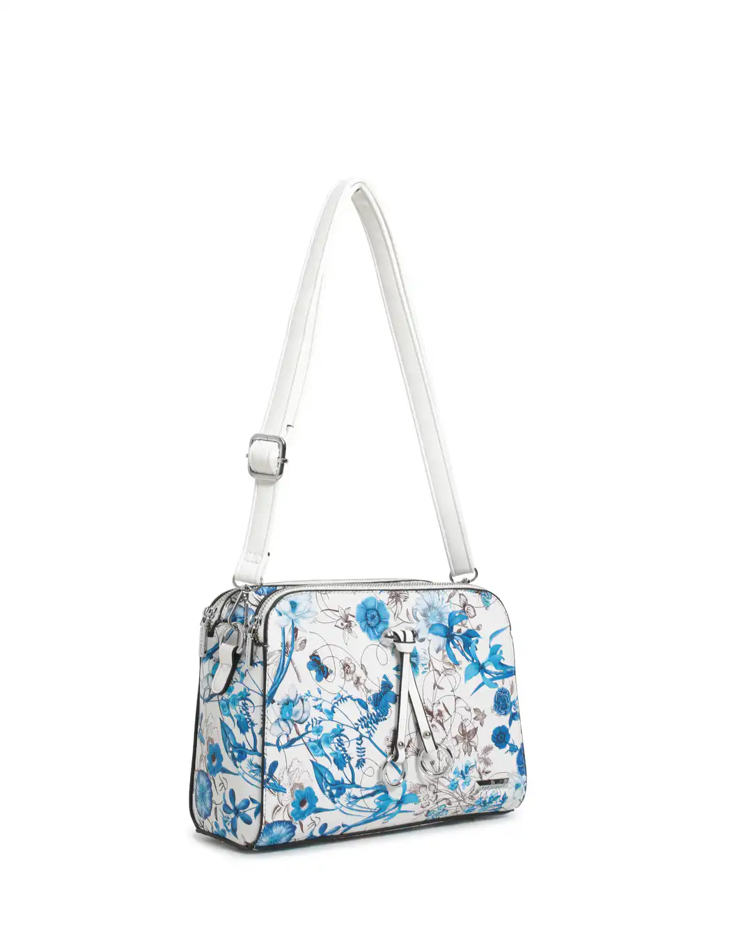 Τσαντάκι χειρός με λουλούδια WH8005 – Μπλέ