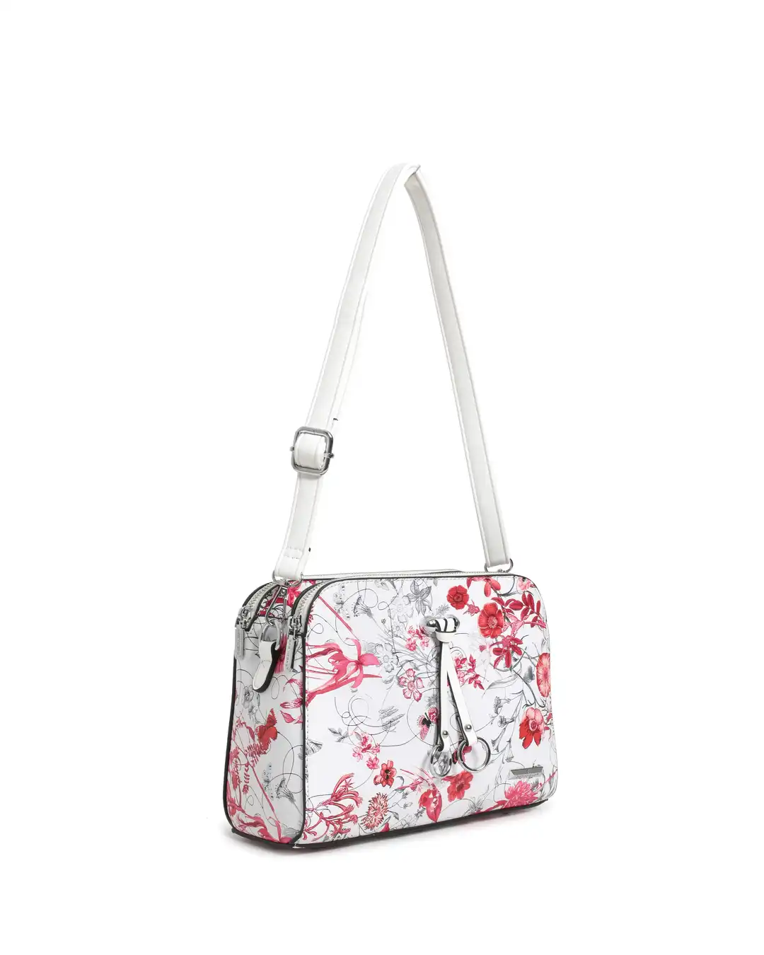 Τσαντάκι χειρός με λουλούδια WH8005 – Κόκκινο