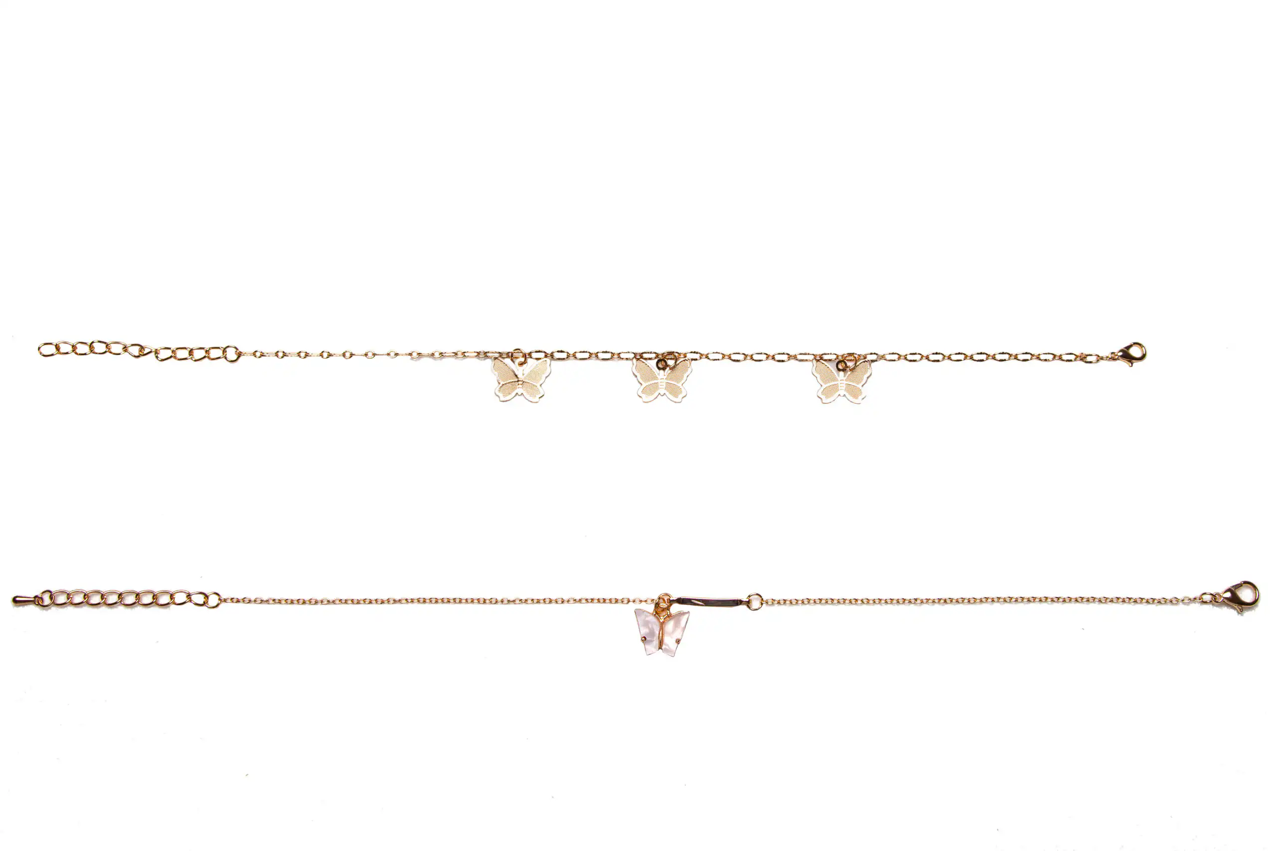 Αλυσίδα ποδιού Stainless Steel χρυσό με πεταλούδα