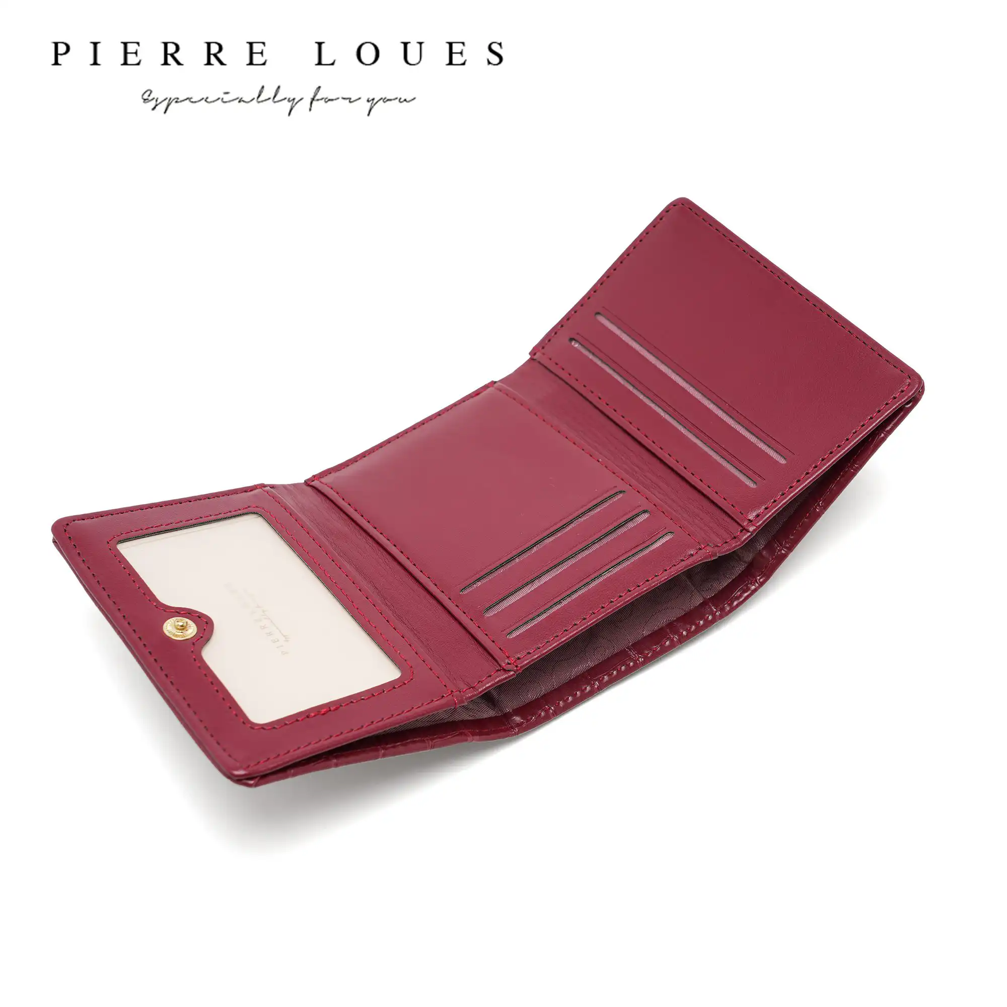 Μικρό Πορτοφόλι Γυναικείο Pierre Loues B13-48 μπορντό