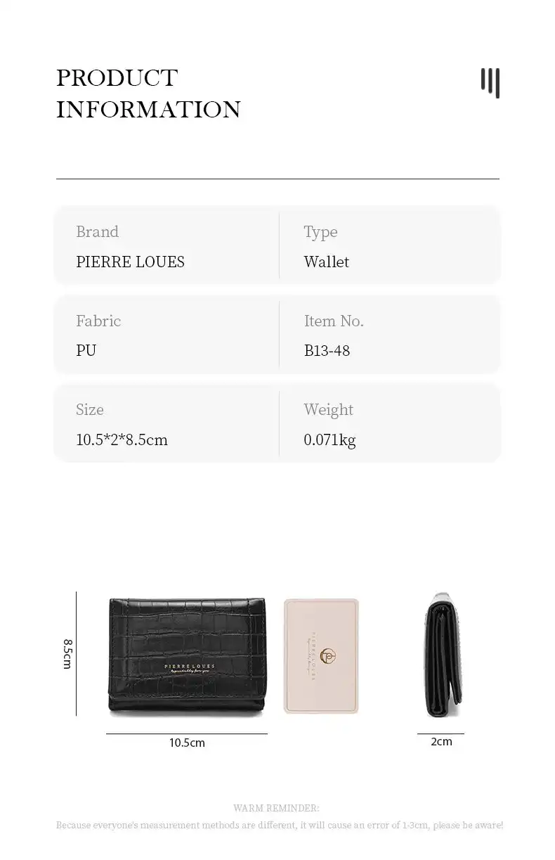 Μικρό Πορτοφόλι Γυναικείο Pierre Loues B13-48 μαύρο