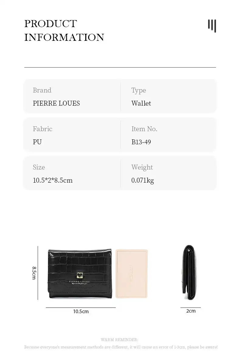 Μικρό Πορτοφόλι Γυναικείο Pierre Loues B13-49 μαύρο Μικρό Πορτοφόλι Γυναικείο Pierre Loues B13-49 μαύρο