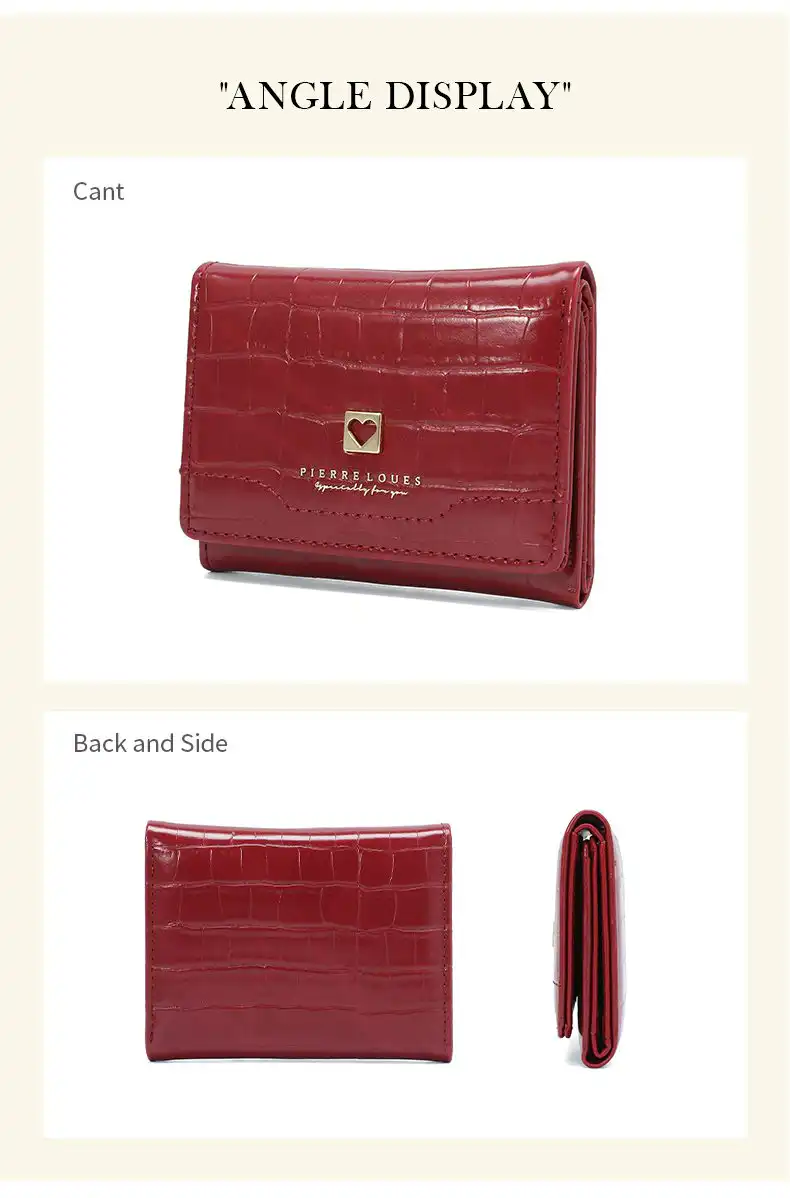 Μικρό Πορτοφόλι Γυναικείο Pierre Loues B13-49 μπορντό