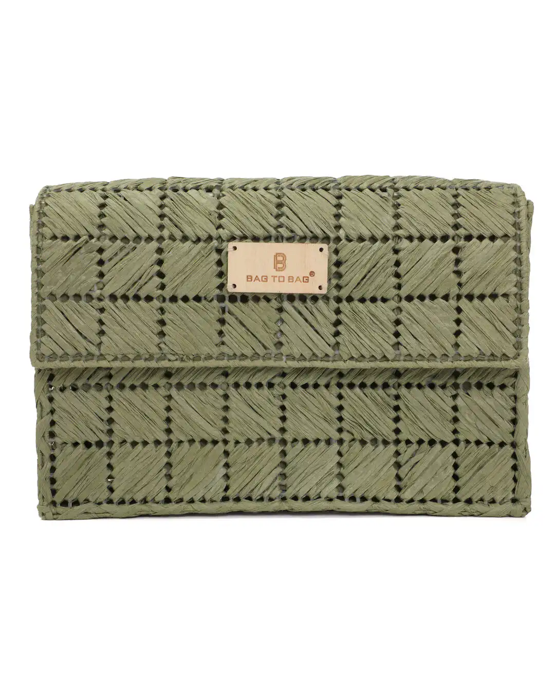 Ψάθινη τσάντα χιαστί XY-2519 – Πράσινο