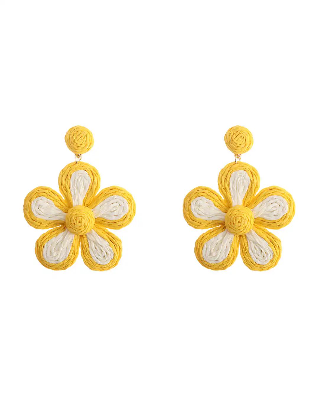 Ψάθινο σκουλαρίκι SASA-9962-13 – Κίτρινο Ψάθινο σκουλαρίκι SASA-9962-13 – Κίτρινο