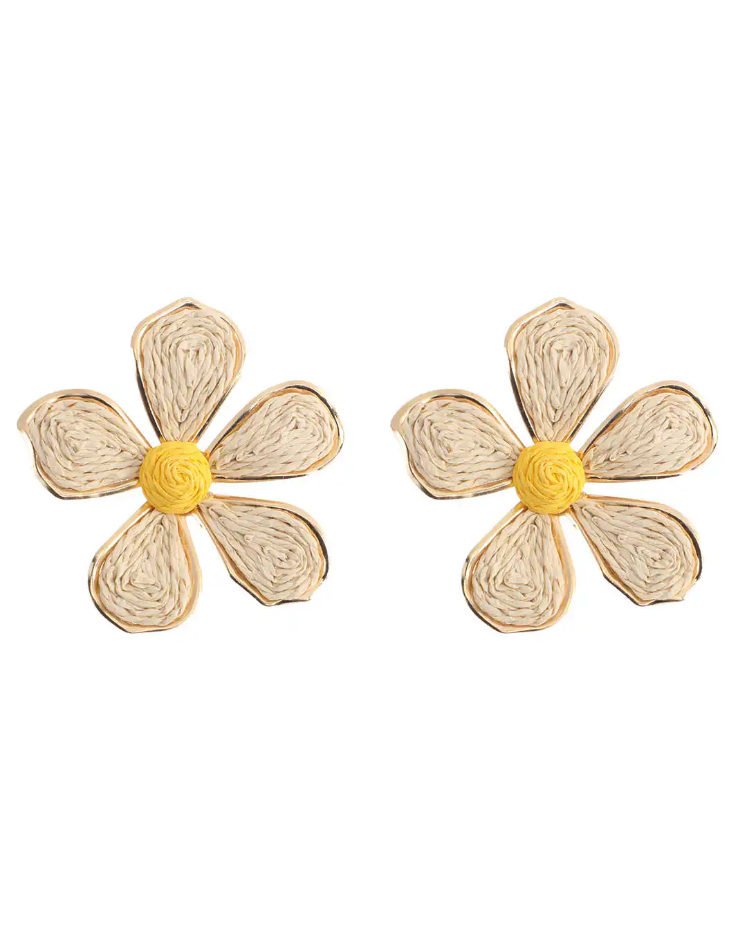 Ψάθινο σκουλαρίκι SASA-9953-13 – Μπέζ