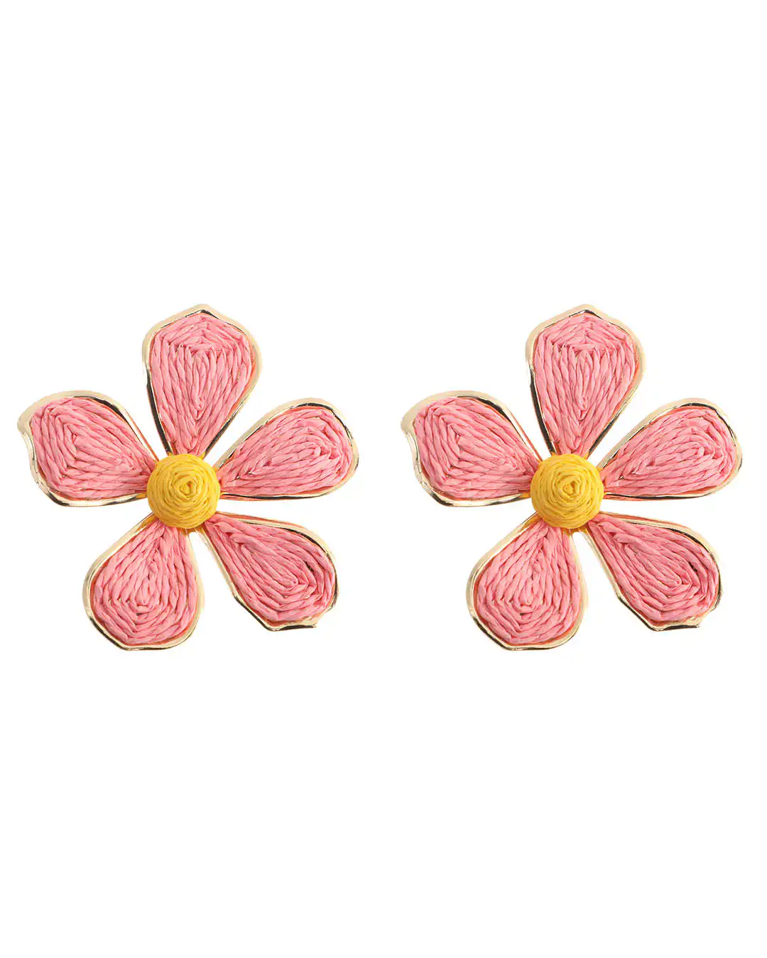 Ψάθινο σκουλαρίκι SASA-9953-13 – Ροζ