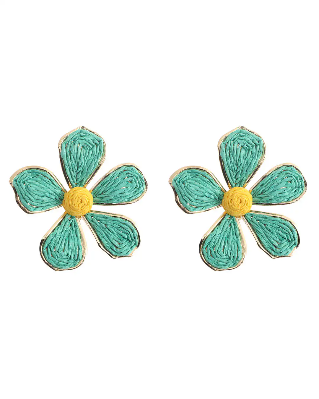 Ψάθινο σκουλαρίκι SASA-9953-13 – Πράσινο