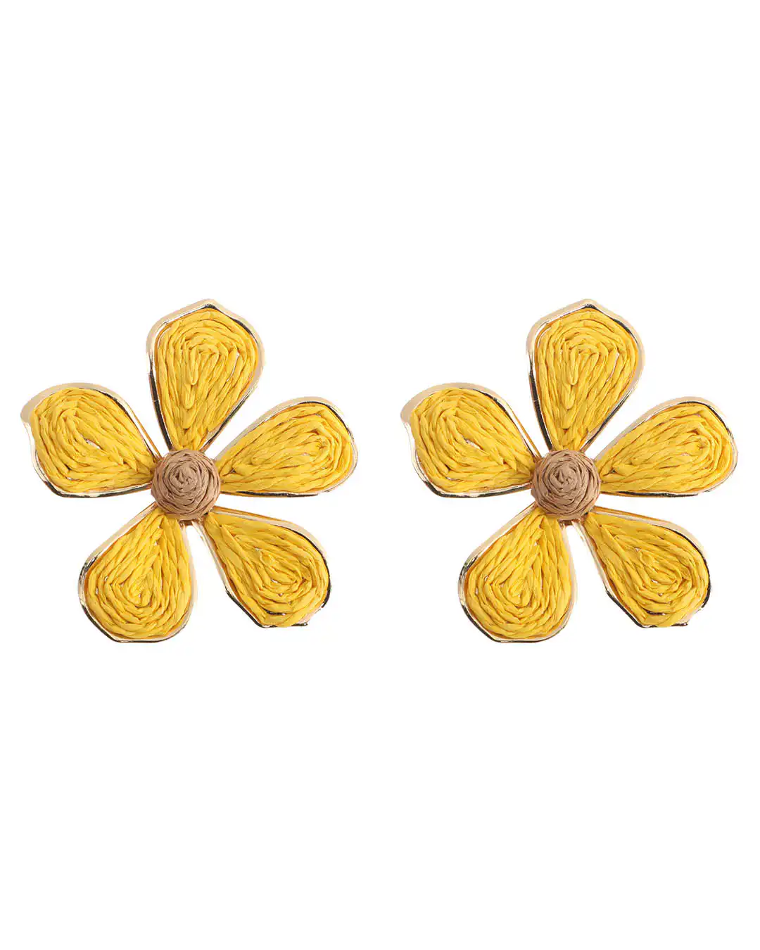 Ψάθινο σκουλαρίκι SASA-9953-13 – Κίτρινο