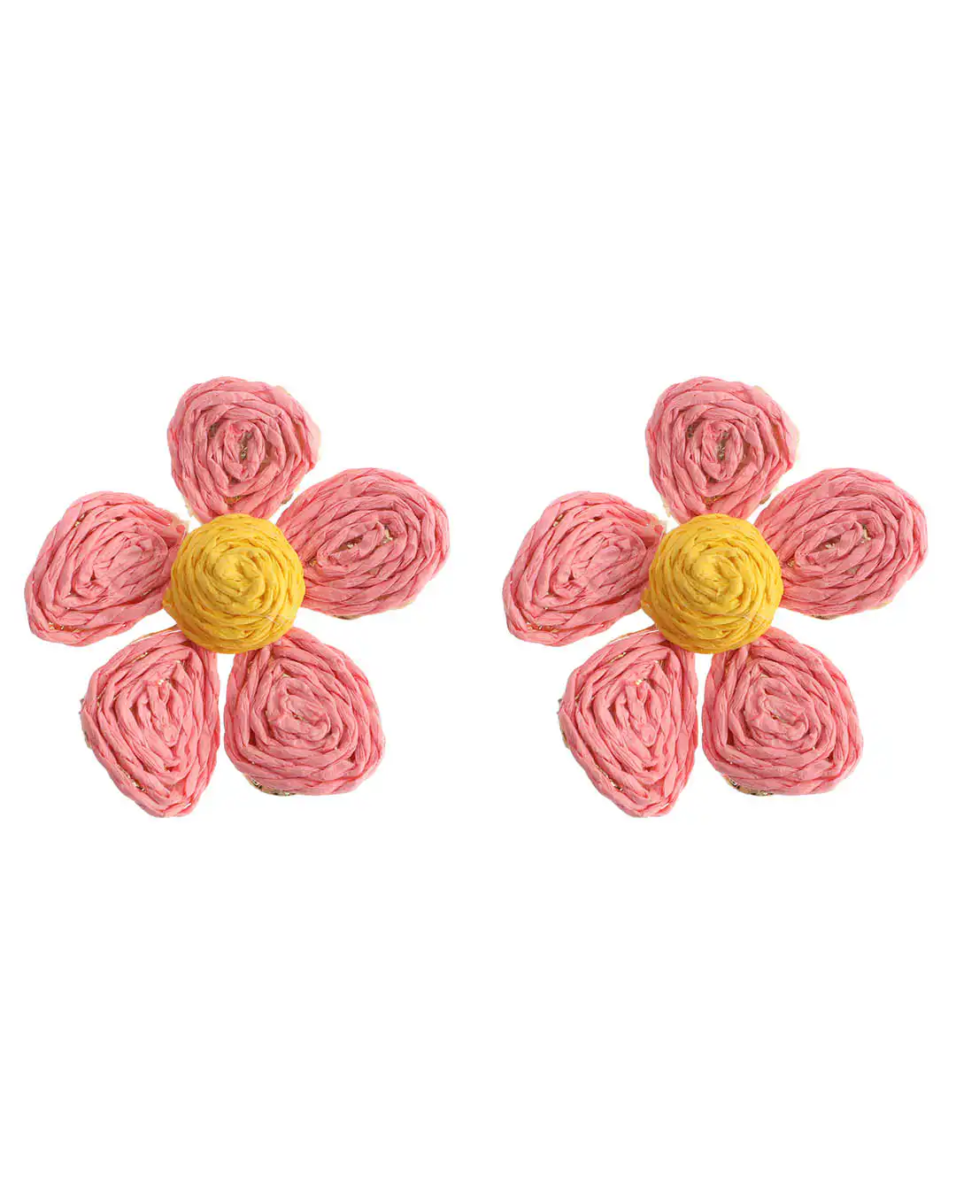 Ψάθινο σκουλαρίκι SASA-9956-13 – Ροζ