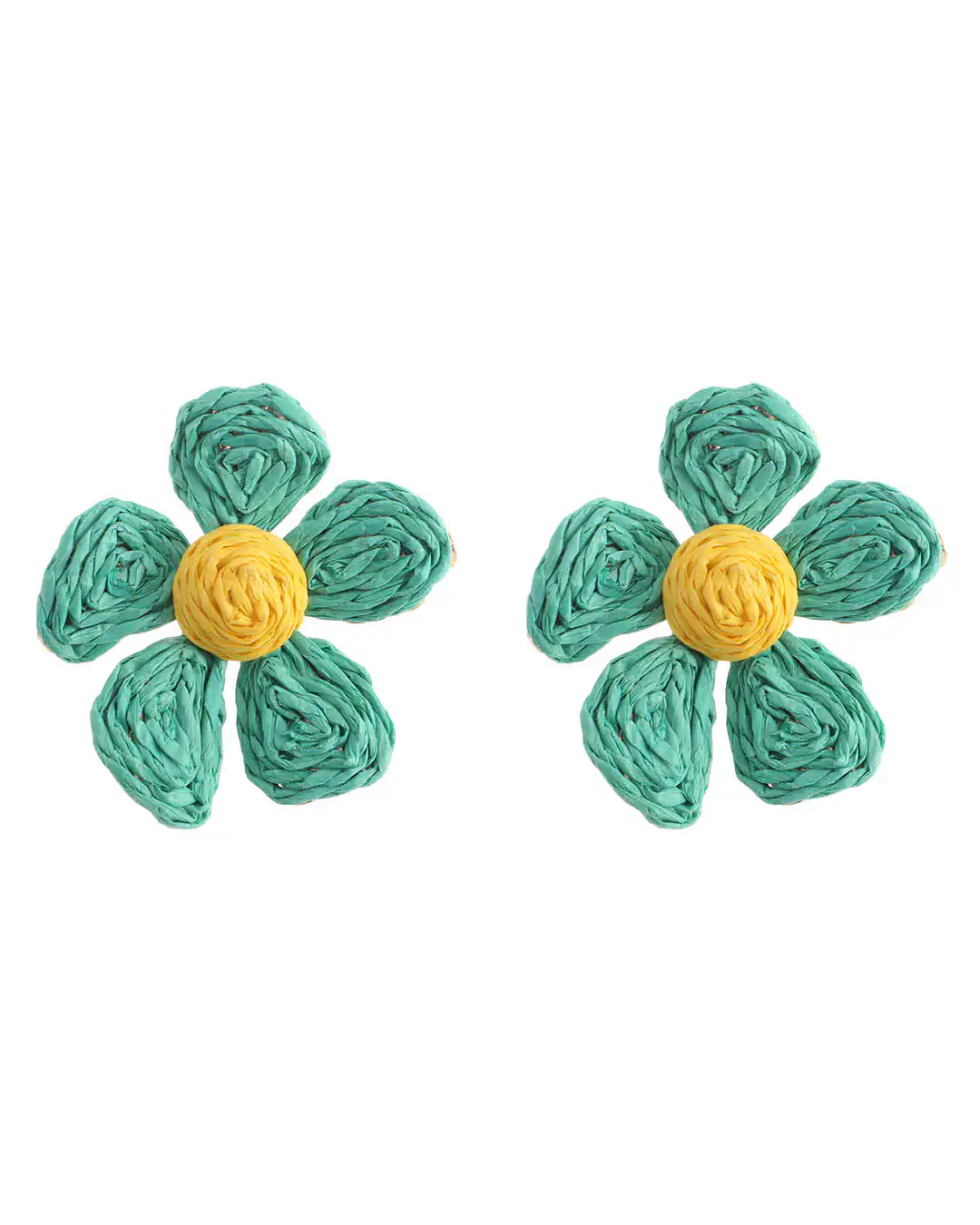 Ψάθινο σκουλαρίκι SASA-9956-13 – Πράσινο