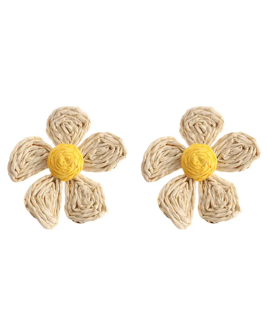 Ψάθινο σκουλαρίκι SASA-9956-13 – Μπέζ