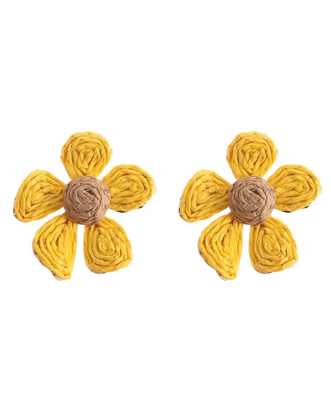 Ψάθινο σκουλαρίκι SASA-9956-13 – Κίτρινο