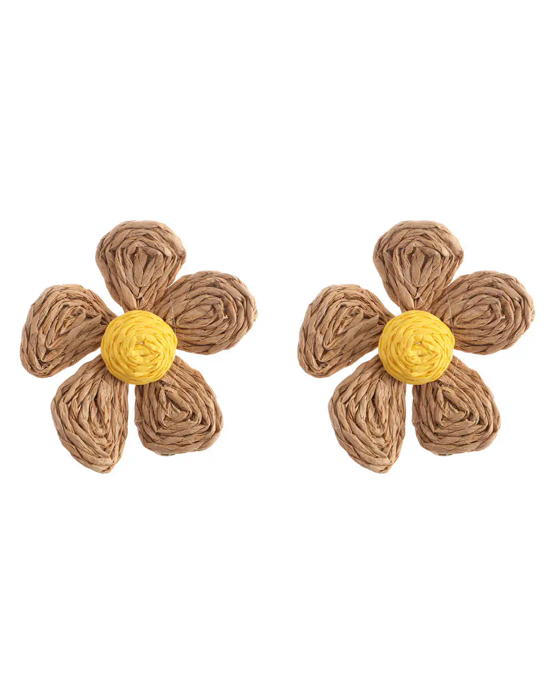 Ψάθινο σκουλαρίκι SASA-9956-13 – Σκούρο Μπέζ