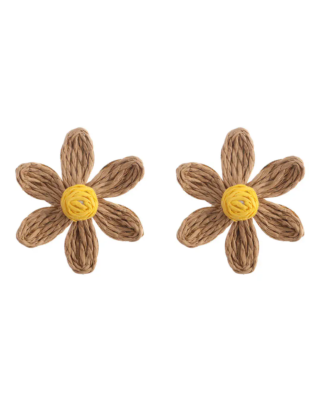 Ψάθινο σκουλαρίκι SASA-9957-13 – Σκούρο Μπέζ