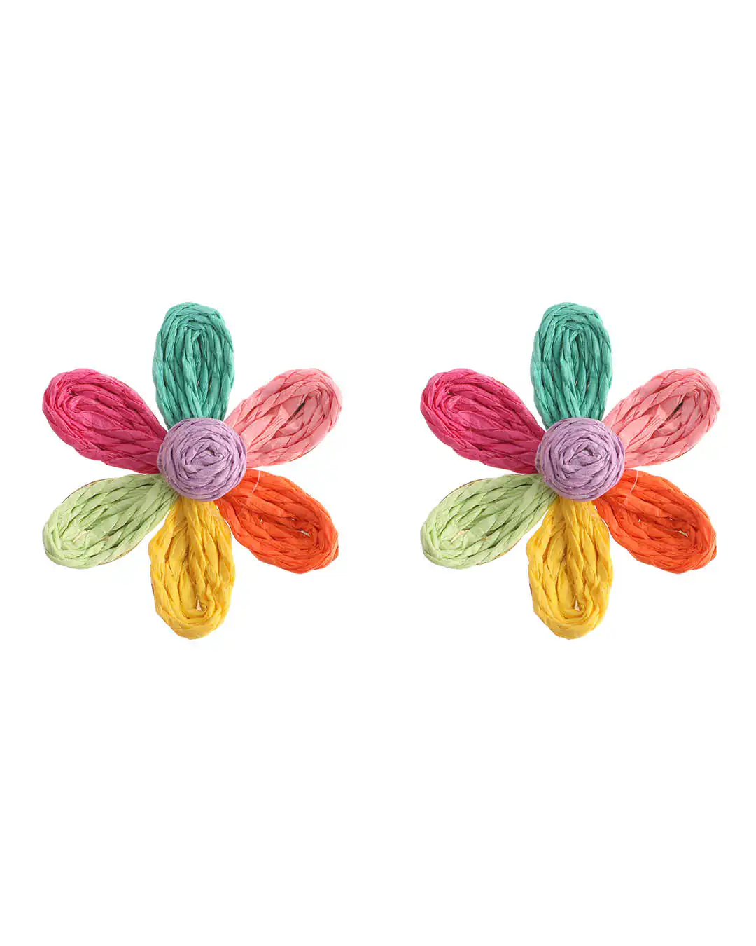 Ψάθινο σκουλαρίκι SASA-9957-13 – Rainbow