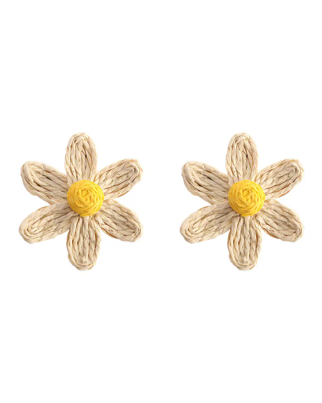 Ψάθινο σκουλαρίκι SASA-9957-13 – Μπέζ