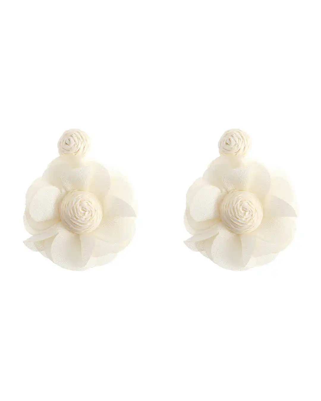 Ψάθινο σκουλαρίκι SASA-9958-13 – Ασπρο