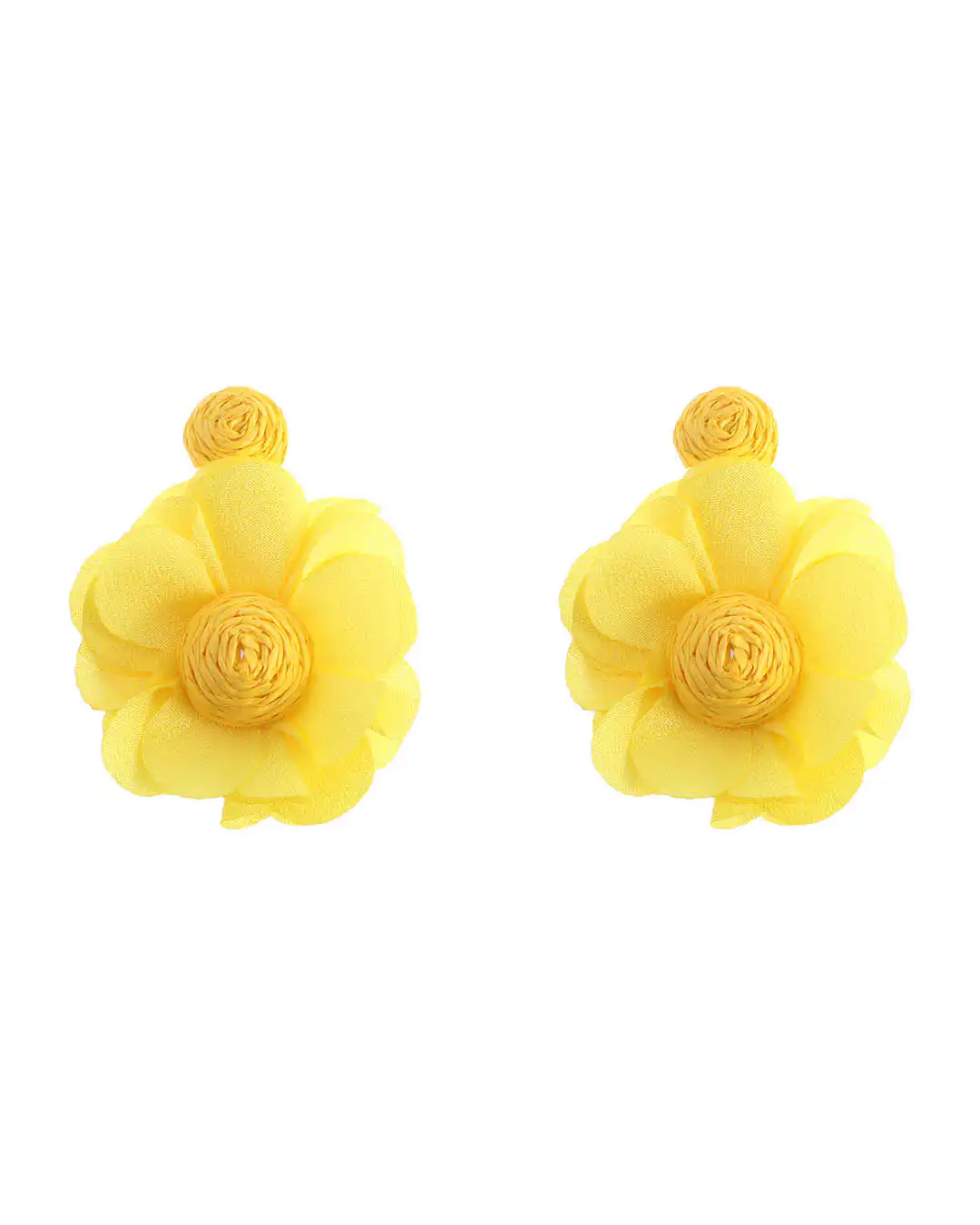 Ψάθινο σκουλαρίκι SASA-9958-13 – Κίτρινο