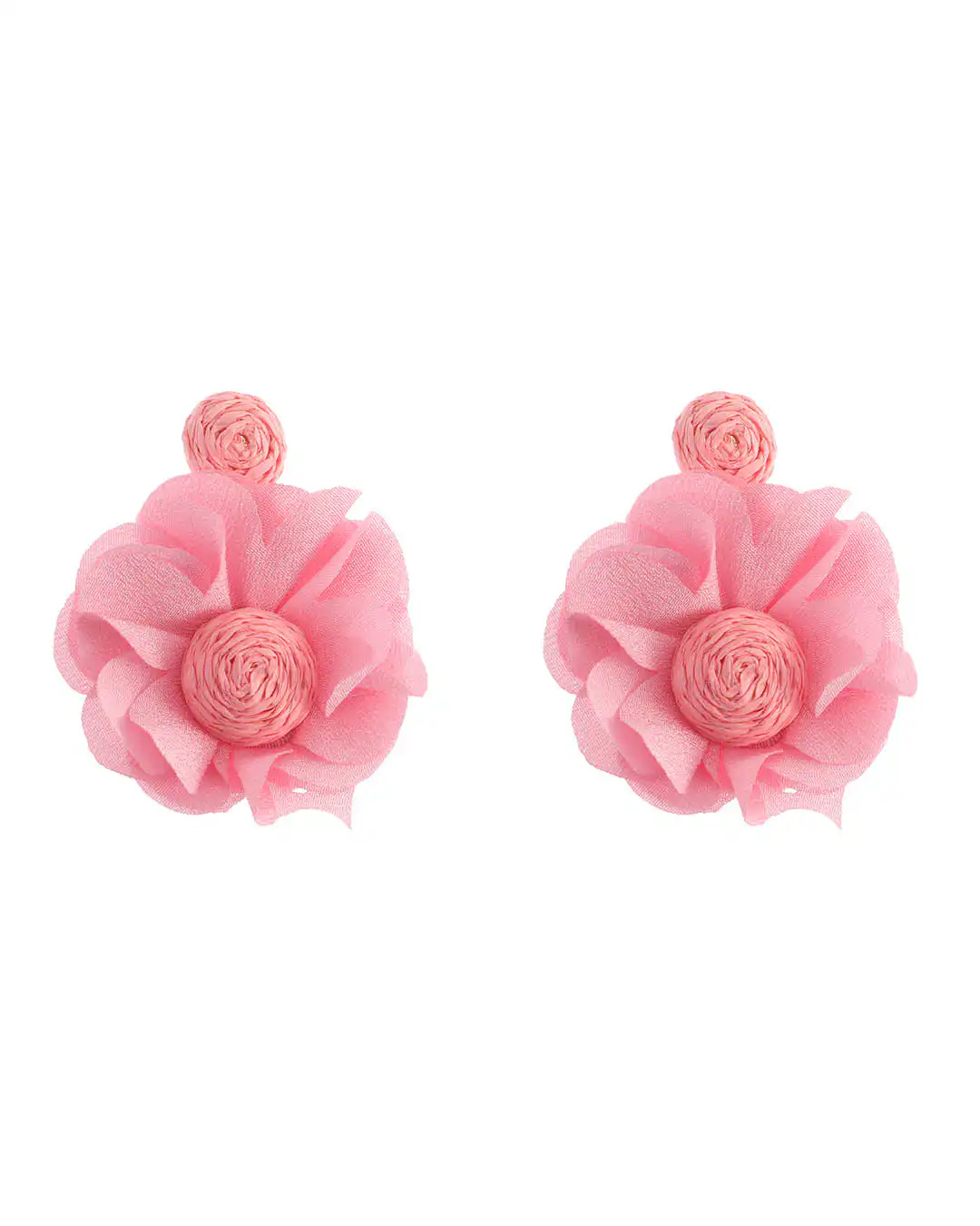 Ψάθινο σκουλαρίκι SASA-9958-13 – Ροζ