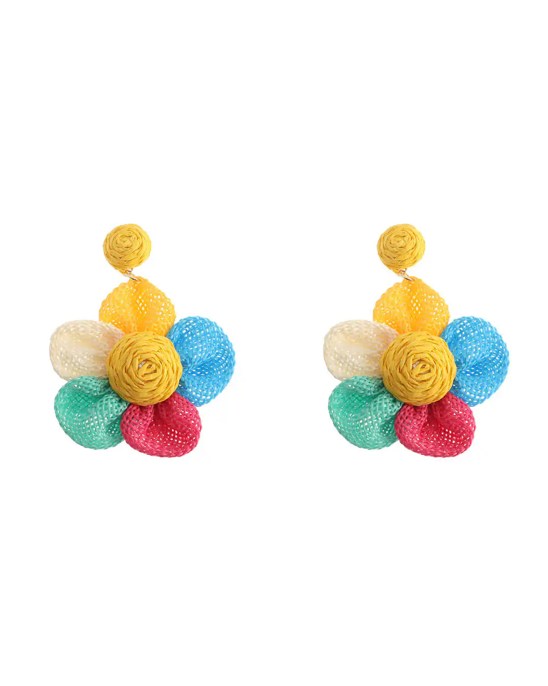 Ψάθινο σκουλαρίκι SASA-9959-13 – Rainbow