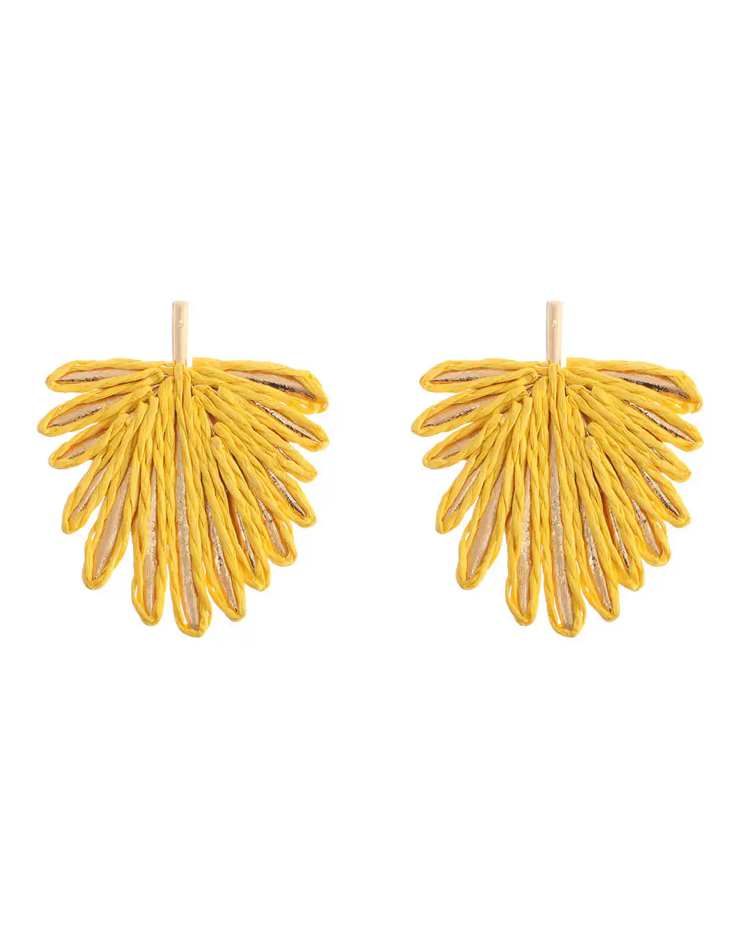 Ψάθινο σκουλαρίκι SASA-9968-13 – Κίτρινο