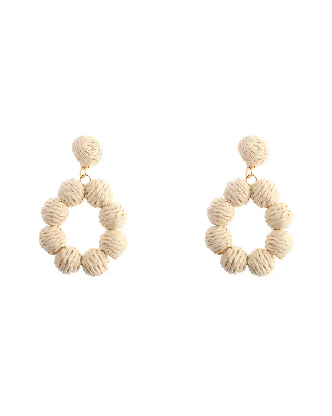 Ψάθινο σκουλαρίκι SASA-9954-13 – Μπέζ