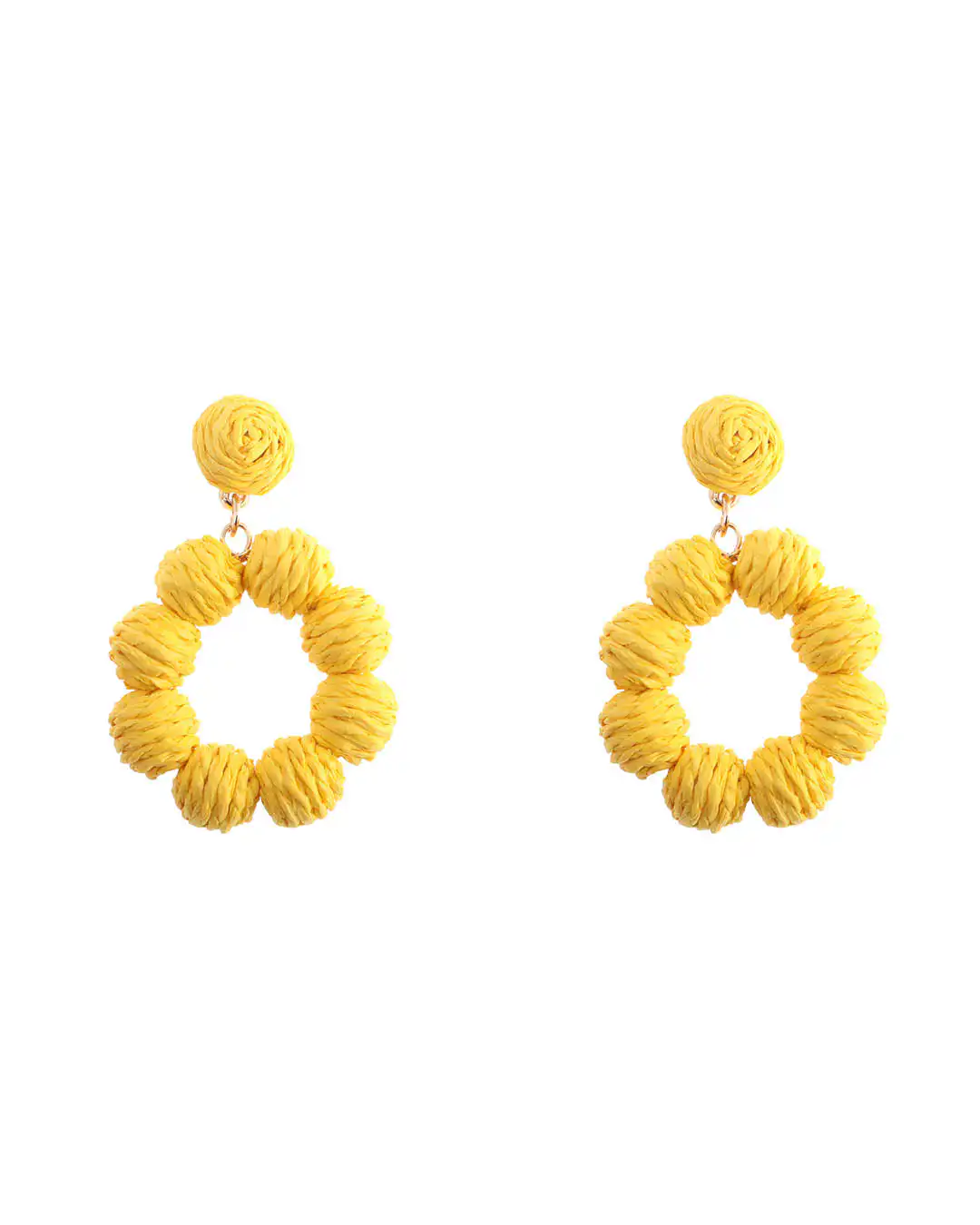 Ψάθινο σκουλαρίκι SASA-9954-13 – Κίτρινο