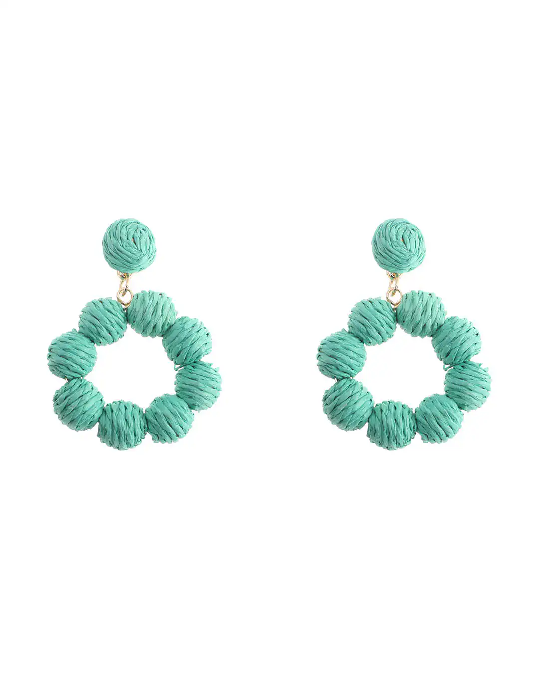 Ψάθινο σκουλαρίκι SASA-9954-13 – Πράσινο