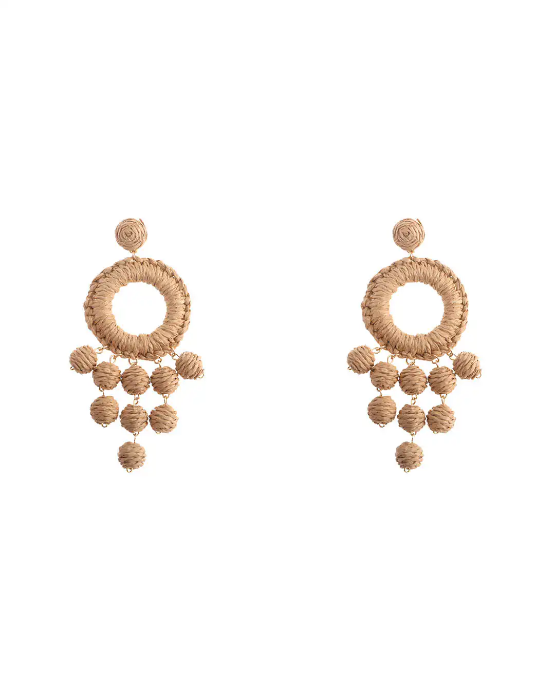 Ψάθινο σκουλαρίκι SASA-9964-13 – Σκούρο Μπέζ