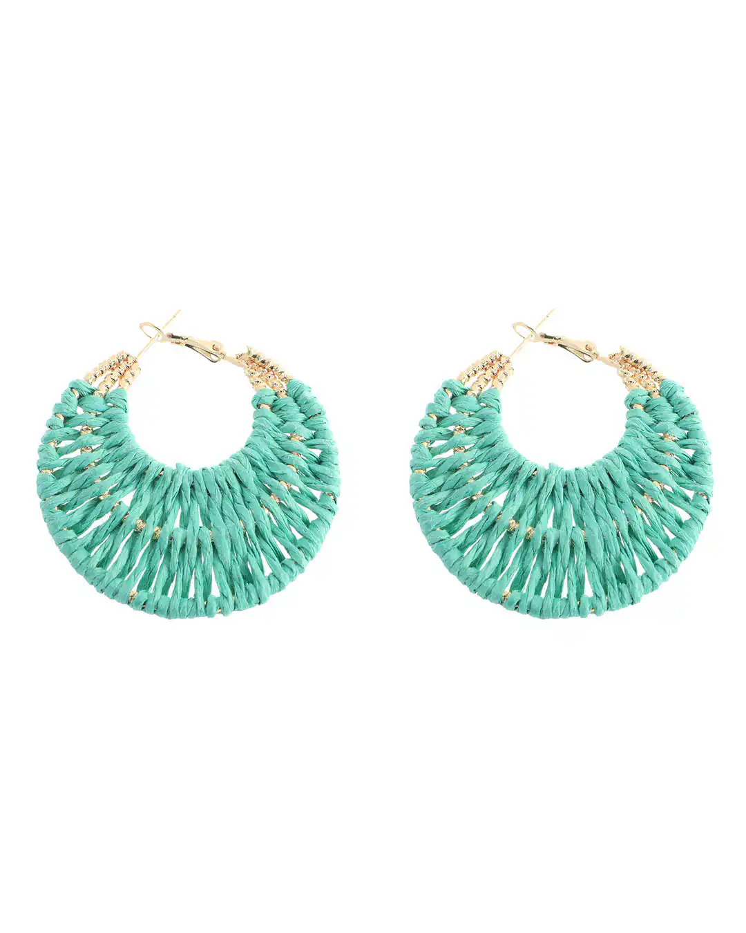 Ψάθινο σκουλαρίκι SASA-9964-13 – Πράσινο