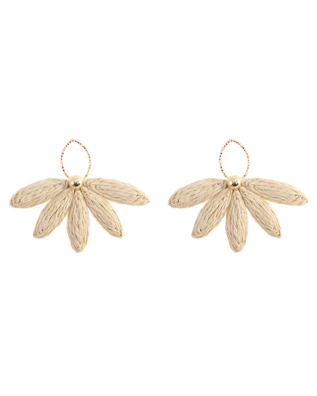 Ψάθινο σκουλαρίκι SASA-9965-13 – Μπέζ