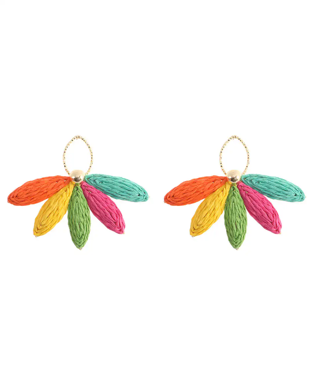 Ψάθινο σκουλαρίκι SASA-9965-13 – Rainbow Ψάθινο σκουλαρίκι SASA-9965-13 – Rainbow