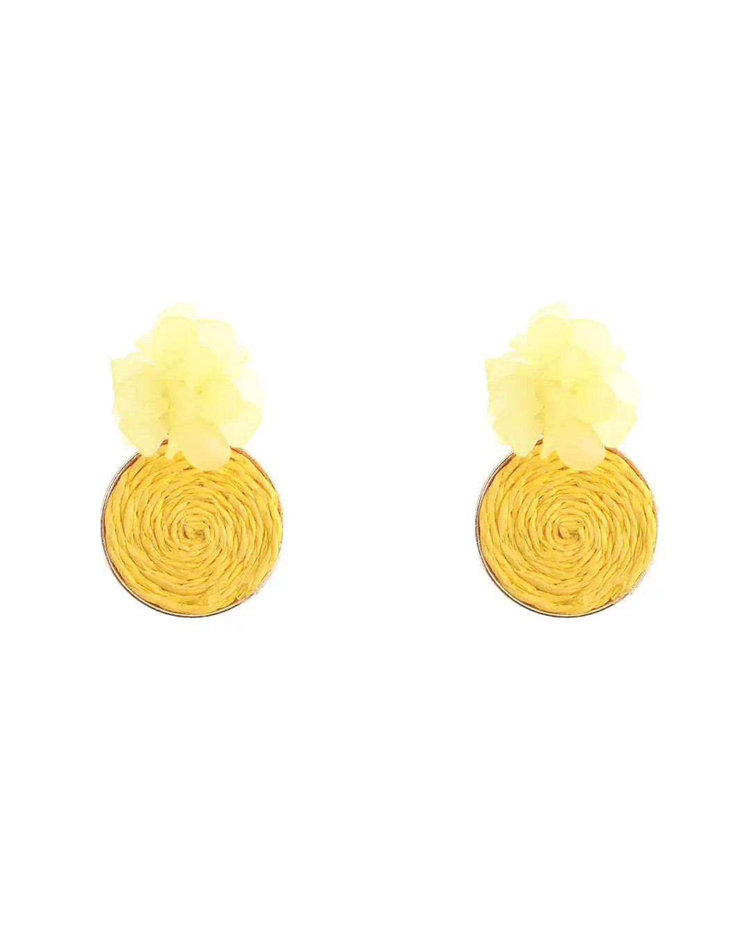 Ψάθινο σκουλαρίκι SASA-9955-13 – Κίτρινο