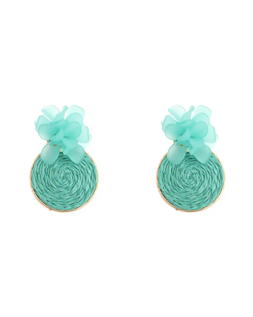 Ψάθινο σκουλαρίκι SASA-9955-13 – Πράσινο