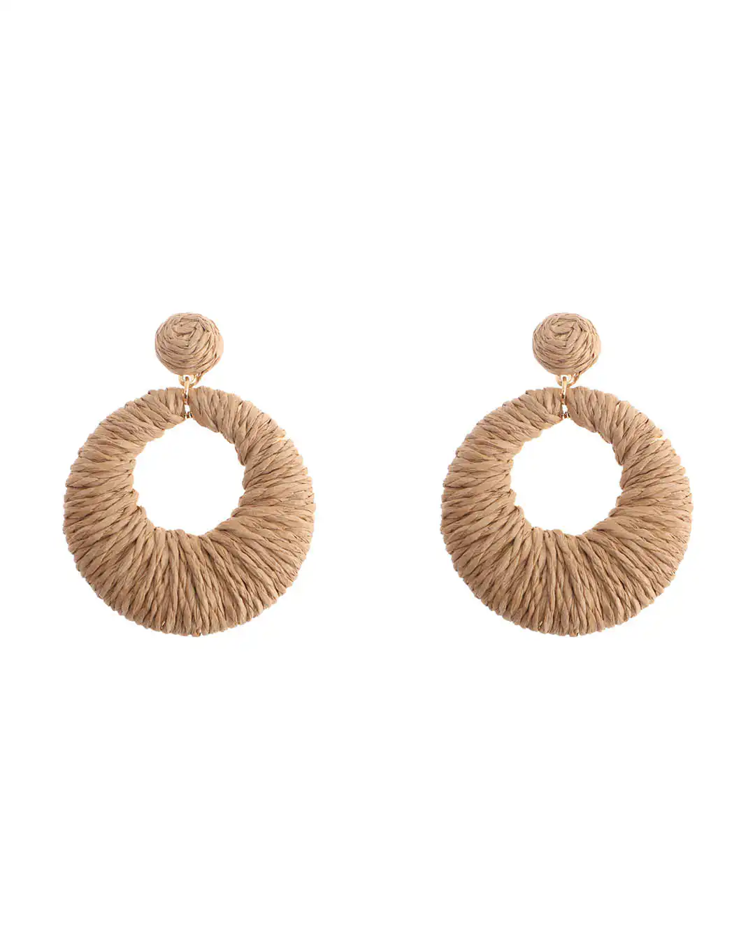 Ψάθινο σκουλαρίκι SASA-9967-13 – Σκούρο Μπέζ