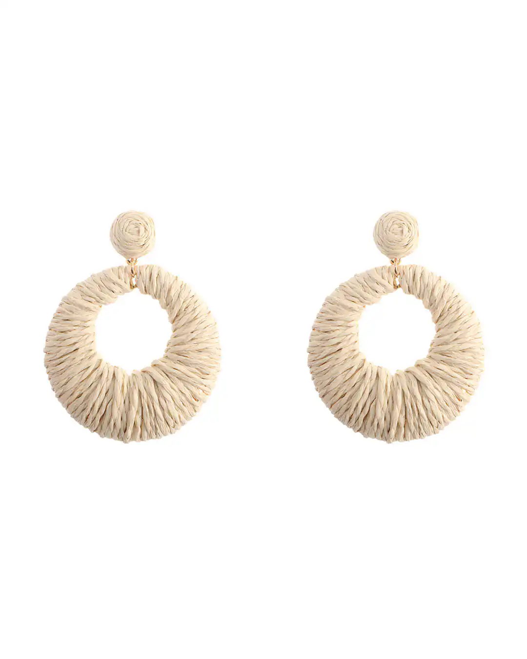 Ψάθινο σκουλαρίκι SASA-9967-13 – Μπέζ