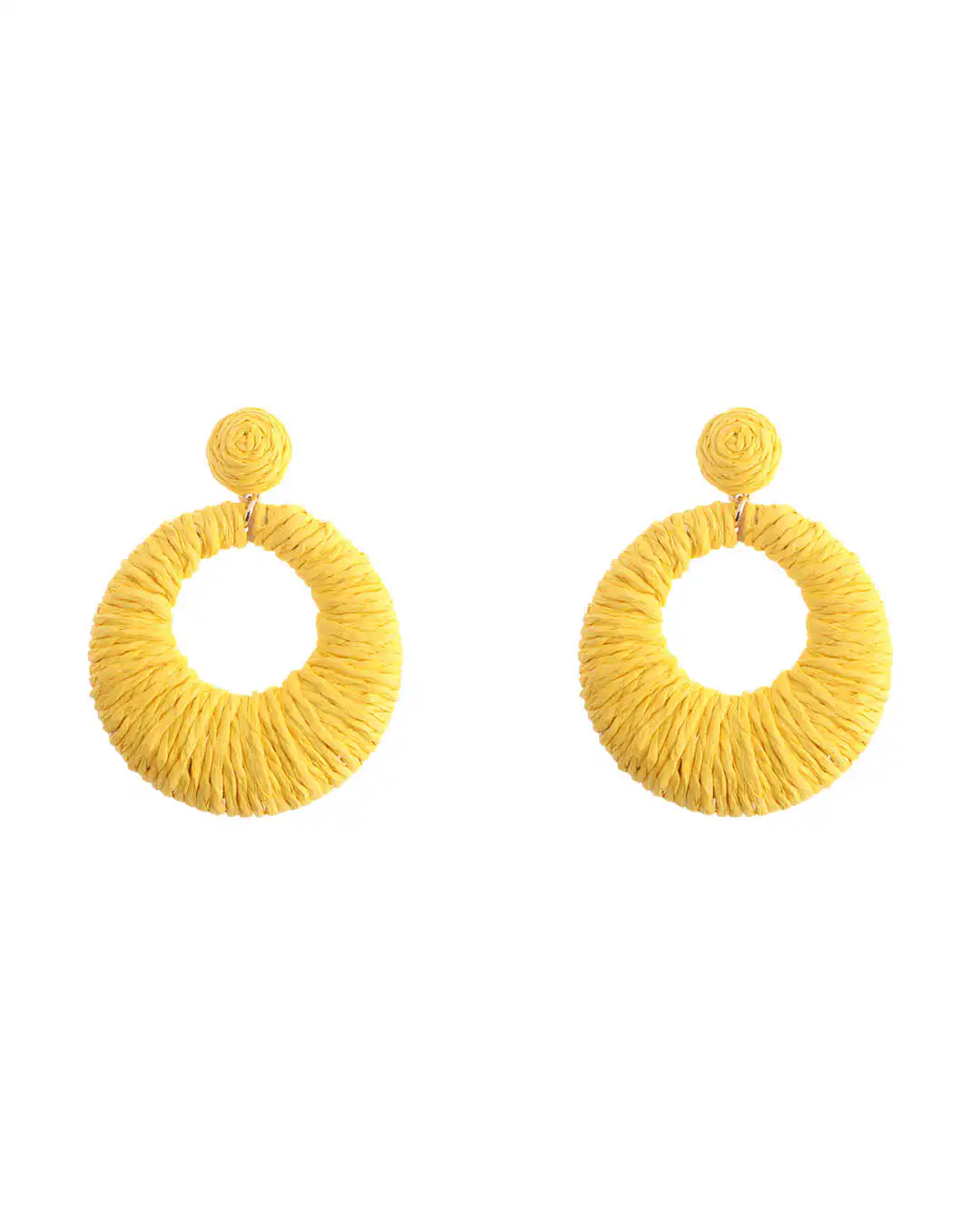 Ψάθινο σκουλαρίκι SASA-9965-13 – Κίτρινο Ψάθινο σκουλαρίκι SASA-9965-13 – Κίτρινο