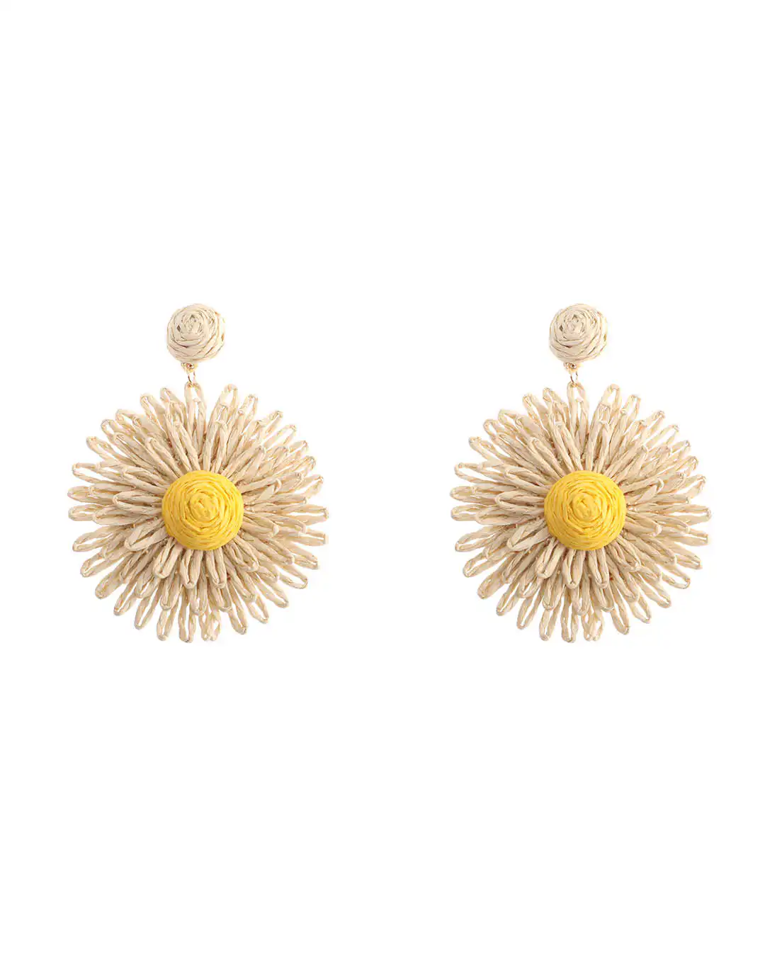 Ψάθινο σκουλαρίκι SASA-9963-13 – Μπέζ