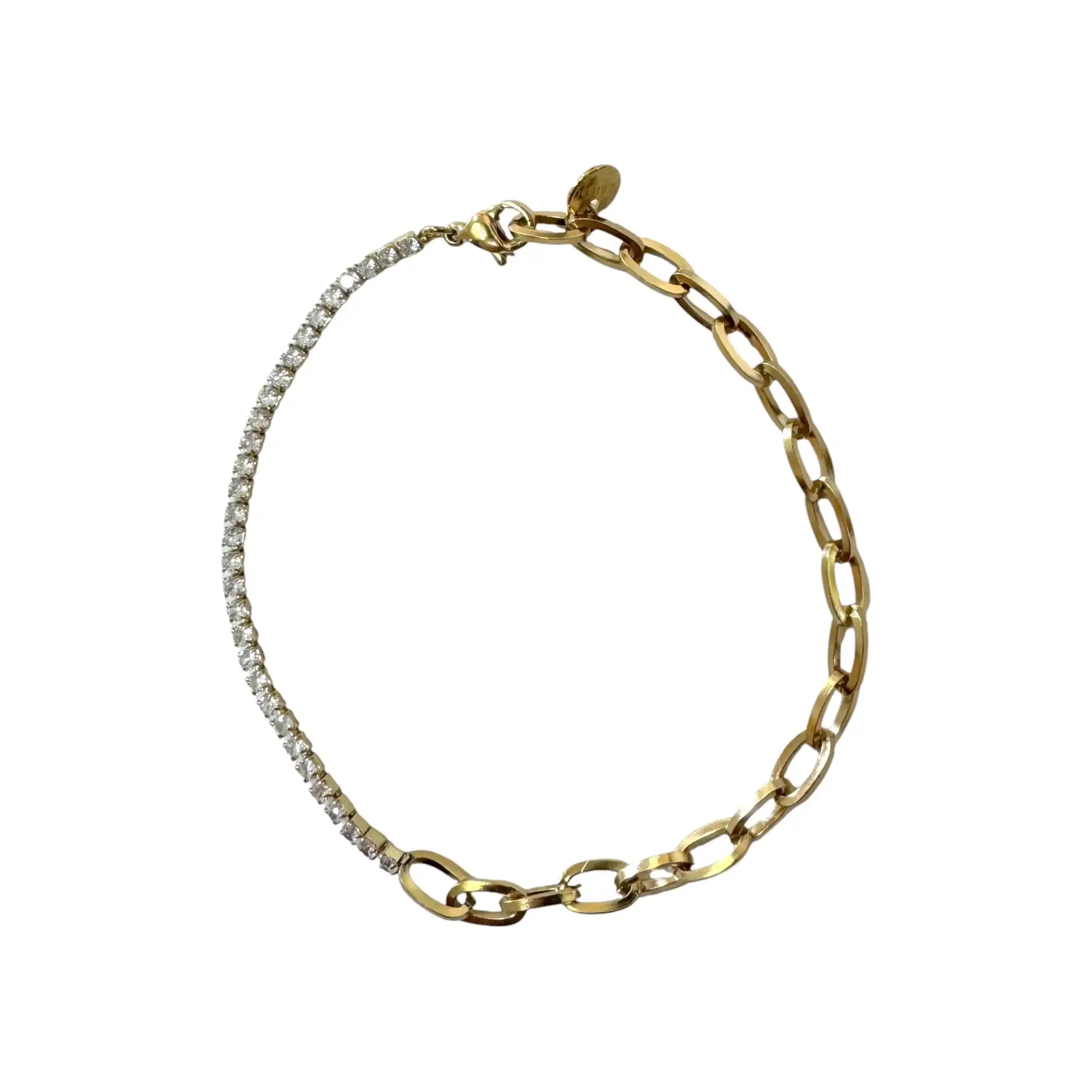 Γυναικείo βραχιόλι αλυσίδα με στρας Stainless steel Γυναικείo βραχιόλι αλυσίδα με στρας Stainless steel