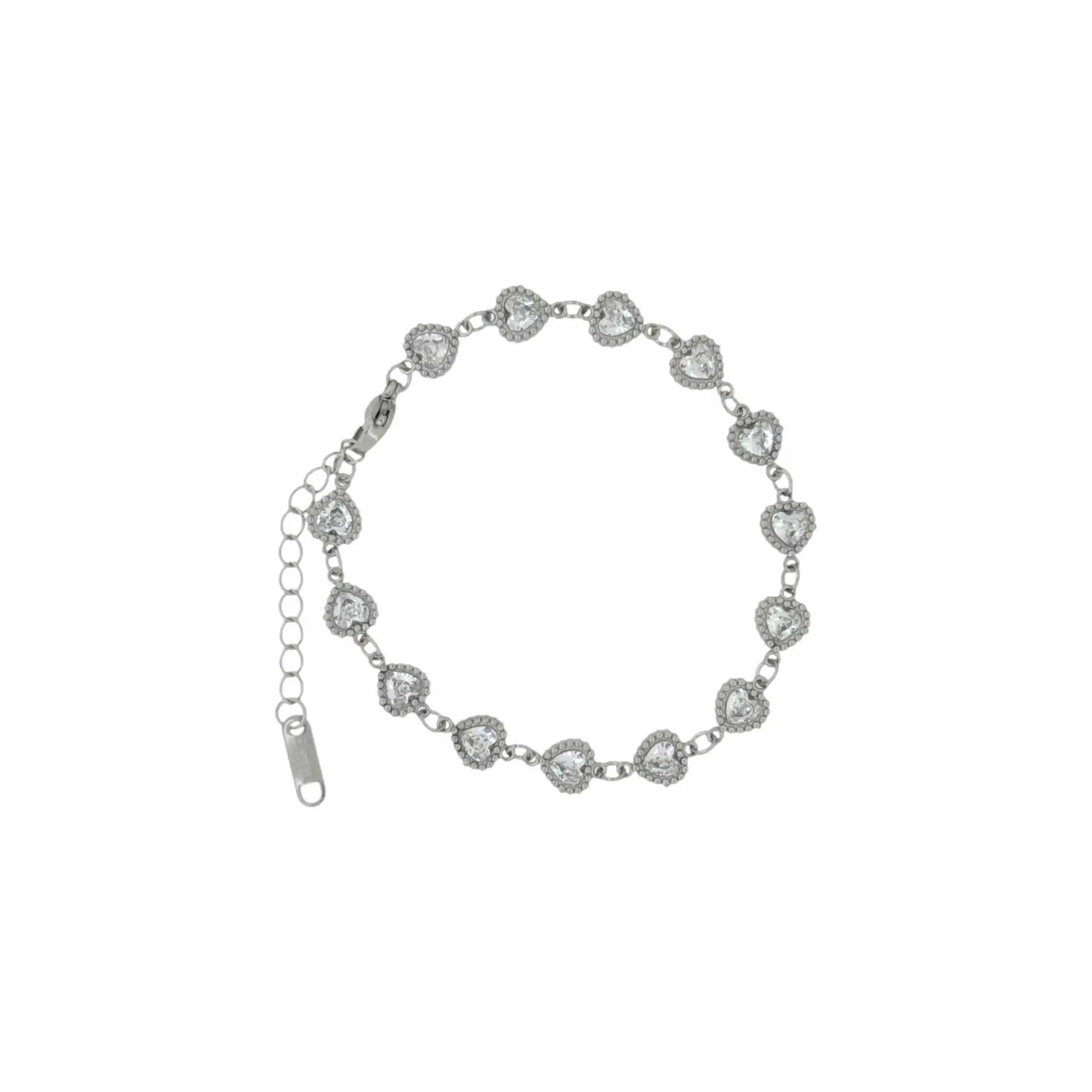 Γυναικείo βραχιόλι καρδιές με στρας Stainless steel Γυναικείo βραχιόλι καρδιές με στρας Stainless steel