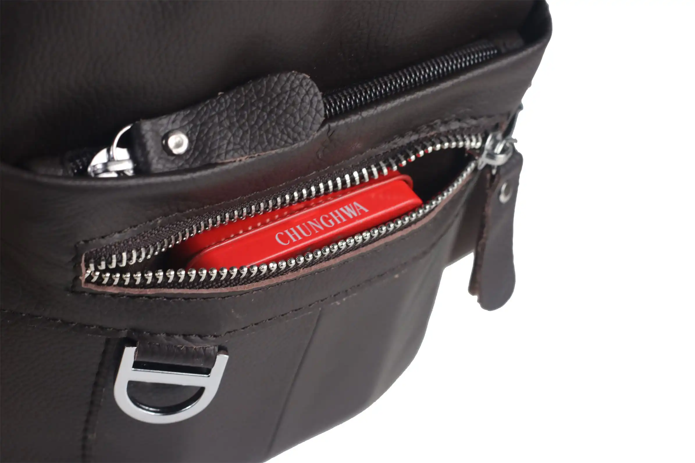 Δερμάτινο τσαντάκι ώμου Bull Captain DJB 005 σκούρο καφέ