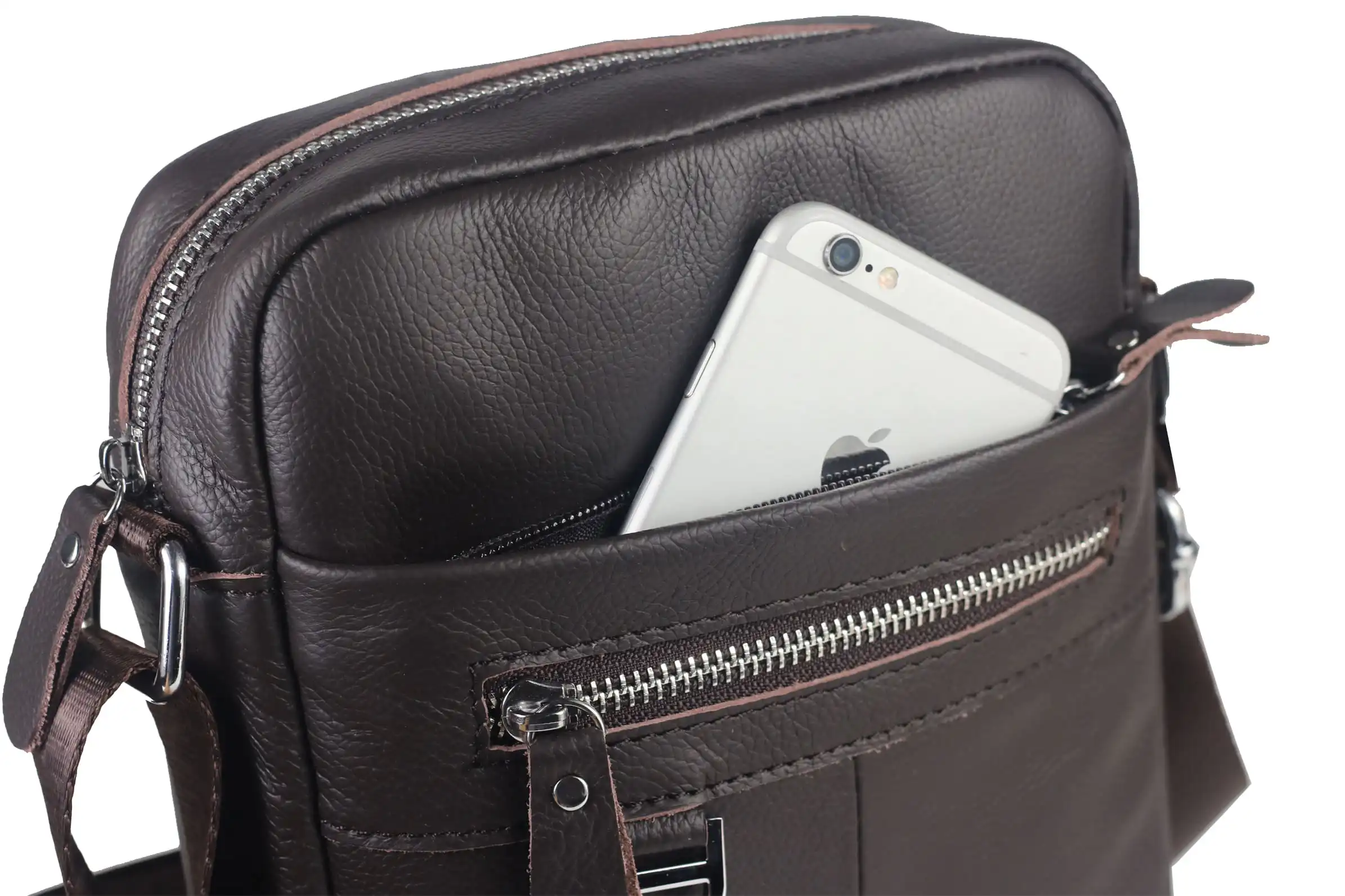 Δερμάτινο τσαντάκι ώμου Bull Captain DJB 005 σκούρο καφέ