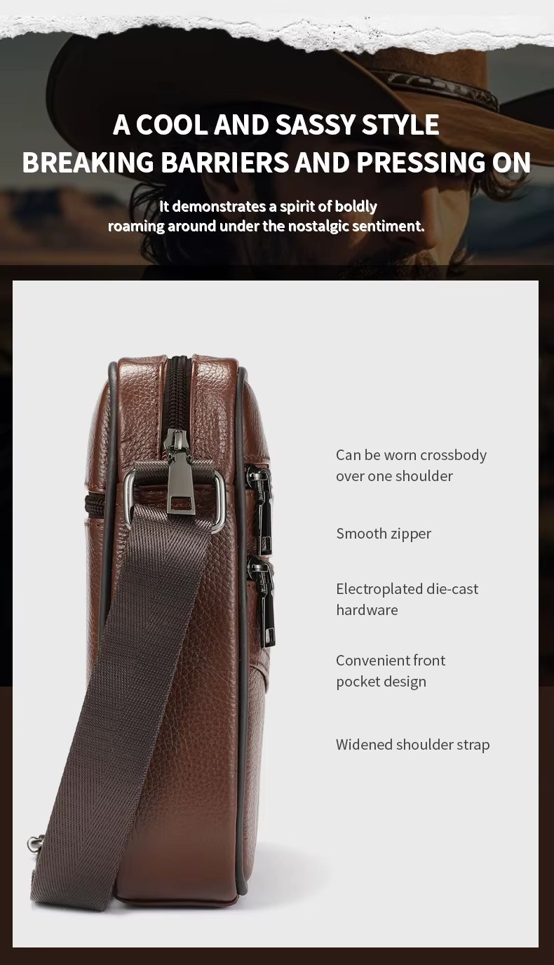 Τσαντάκι Ώμου Ανδρικό Bull Captain DJB 030 σκούρο καφέ