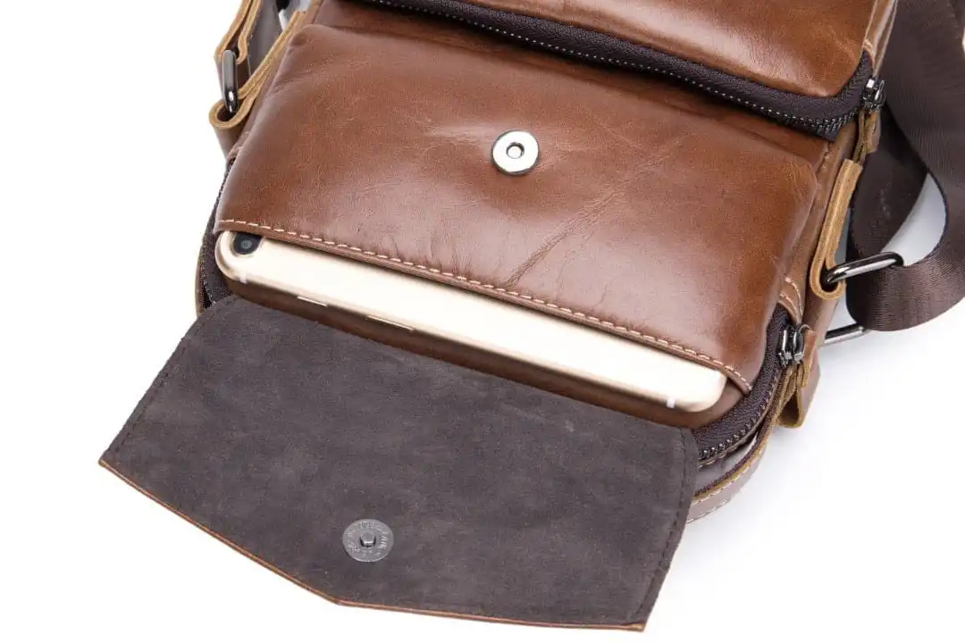 Δερμάτινο τσαντάκι ώμου Bull Captain DJB 040 καφέ