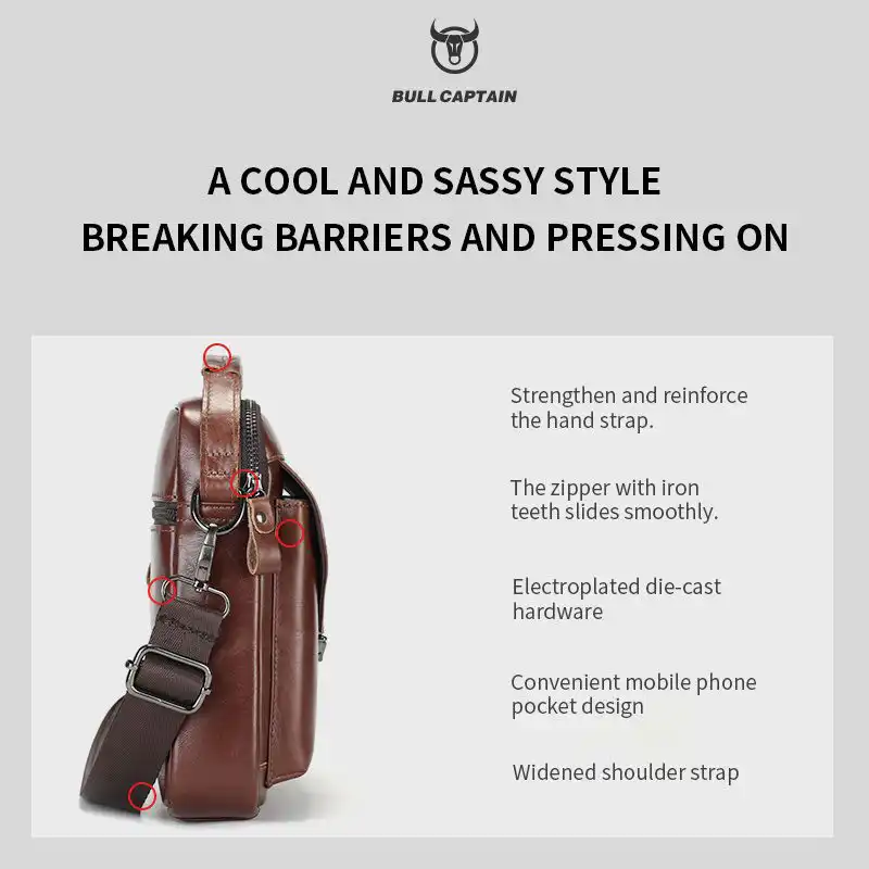 Τσαντάκι Ώμου Ανδρικό Bull Captain DJB 069 σκούρο καφέ