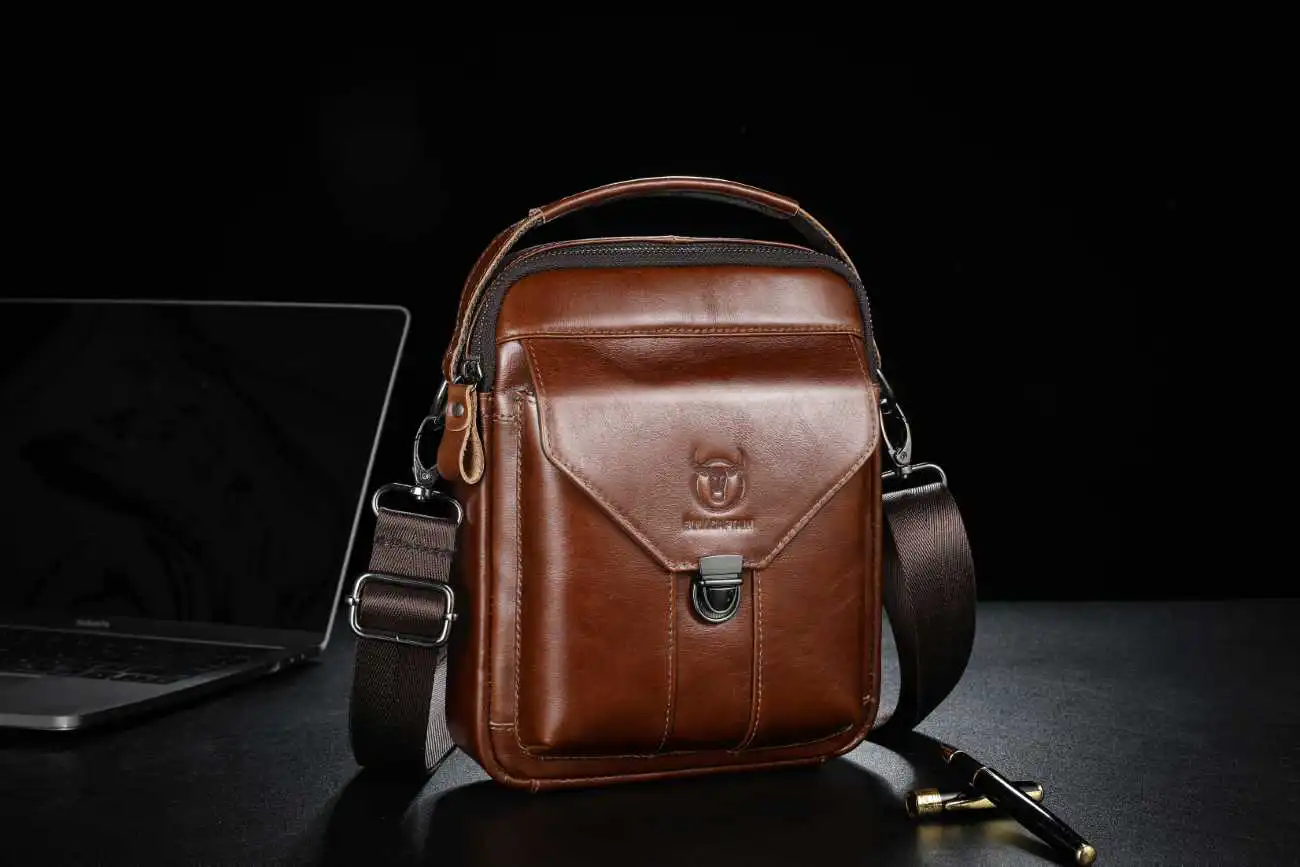 Τσαντάκι Ώμου Ανδρικό Bull Captain DJB 069 σκούρο καφέ