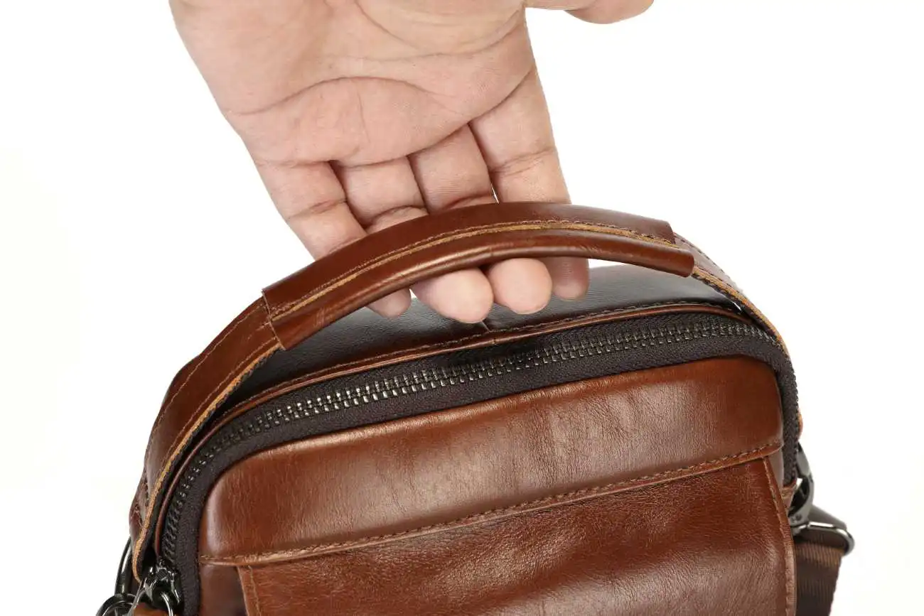 Τσαντάκι Ώμου Ανδρικό Bull Captain DJB 069 σκούρο καφέ