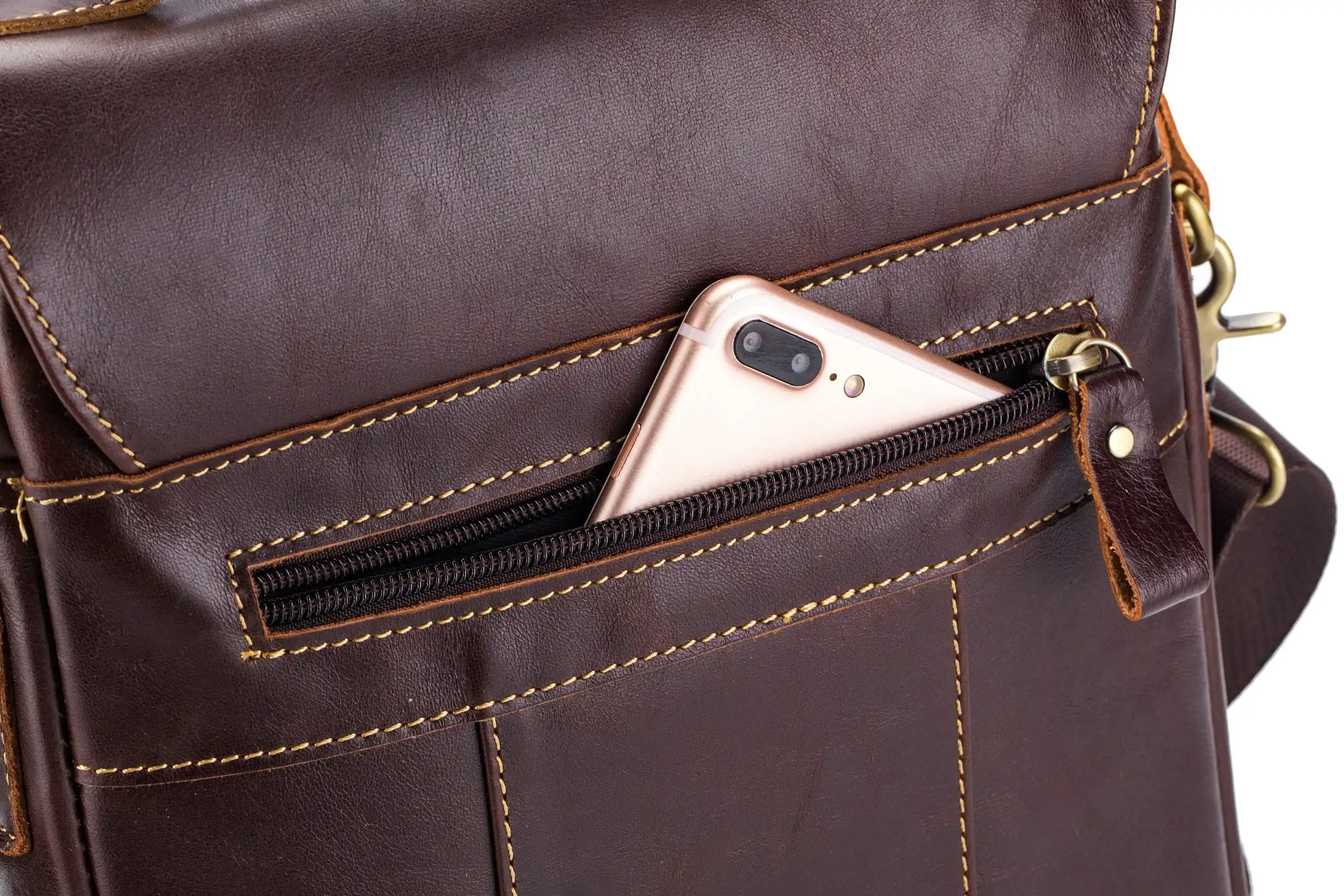 Δερμάτινη τσάντα ώμου Bull Captain DJB 302 καφέ